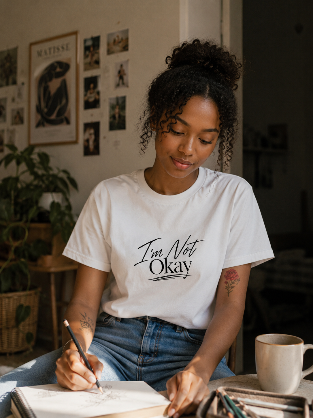 I'm Not Okay Tee (Black)